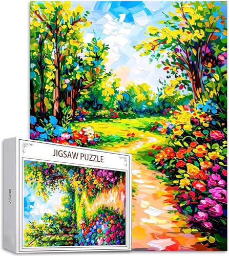 Puzzle Blume Puzzle 500 Teile, Holzpuzzle Erwachsene, Mehrfarbig Holzpuzzle, Klassische Puzzles Landschaft Wooden Jigsaw für Erwachsene Und Kinder 14 Jahren, Geschenke Home Wand Dekor 52x38cm D-686 von Zhlpjecc