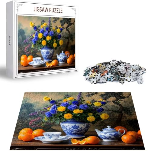 Puzzle Blume Puzzle 500 Teile, Holzpuzzle Erwachsene, Mehrfarbig Holzpuzzle, Klassische Puzzles Obst Wooden Jigsaw für Erwachsene Und Kinder 14 Jahren, Geschenke Home Wand Dekor Puzzles 52x38cm D-255 von Zhlpjecc