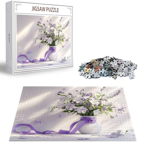 Puzzle Blume Puzzle 5000 Teile, Holzpuzzle Erwachsene, Mehrfarbig Holzpuzzle, Klassische Puzzles Vase Wooden Jigsaw für Erwachsene Und Kinder 14 Jahren, Geschenke Home Wand Dekor 156x105cm D-232 von Zhlpjecc