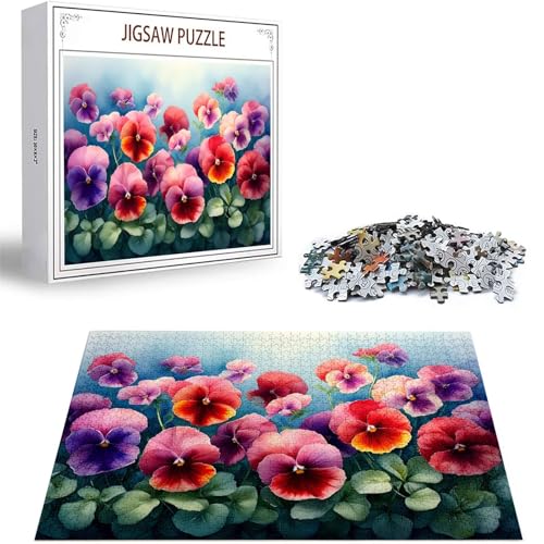 Puzzle Farbe Puzzle 500 Teile, Holzpuzzle Erwachsene, Mehrfarbig Holzpuzzle, Klassische Puzzles Blume Wooden Jigsaw für Erwachsene Und Kinder 14 Jahren, Geschenke Home Wand Dekor Puzzles 52x38cm D-20 von Zhlpjecc