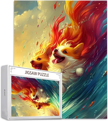 Puzzle Graffiti Puzzle 1500 Teile, Holzpuzzle Erwachsene, Mehrfarbig Holzpuzzle, Klassische Puzzles Hund Wooden Jigsaw für Erwachsene Und Kinder 14 Jahren, Geschenke Home Wand Dekor 87x57cm D-932 von Zhlpjecc