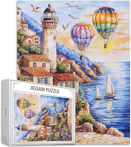 Puzzle Leuchtturm Puzzle 3000 Teile, Holzpuzzle Erwachsene, Mehrfarbig Holzpuzzle, Klassische Puzzles Kabine Wooden Jigsaw für Erwachsene Und Kinder 14 Jahren, Geschenke Home Wand Dekor 122x81cm D-577 von Zhlpjecc