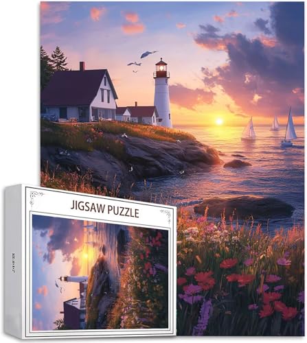 Puzzle Leuchtturm Puzzle 3000 Teile, Holzpuzzle Erwachsene, Mehrfarbig Holzpuzzle, Klassische Puzzles Ozean Wooden Jigsaw für Erwachsene Und Kinder 14 Jahren, Geschenke Home Wand Dekor 122x81cm D-576 von Zhlpjecc