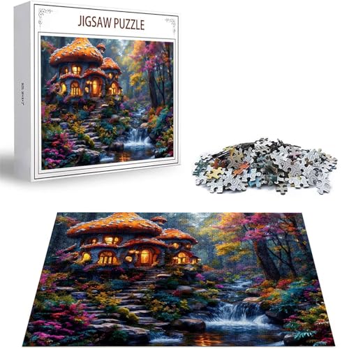 Puzzle Schloss Puzzle 3000 Teile, Holzpuzzle Erwachsene, Mehrfarbig Holzpuzzle, Klassische Puzzles Pilz Wooden Jigsaw für Erwachsene Und Kinder 14 Jahren, Geschenke Home Wand Dekor 122x81cm D-41 von Zhlpjecc