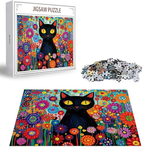 Puzzle Schwarze Katze Puzzle 500 Teile, Holzpuzzle Erwachsene, Mehrfarbig Holzpuzzle, Klassische Puzzles Blumen Wooden Jigsaw für Erwachsene Und Kinder 14 Jahren, Geschenke Home Dekor 52x38cm D-191 Puzzle Schwarze Katze Puzzle 500 Teile, Holzpuzzle Erwachsene, Mehrfarbig Holzpuzzle, Klassische Puzzles Blumen Wooden Jigsaw für Erwachsene Und Kinder 14 Jahren, Geschenke Home Dekor 52x38cm D-191 von Zhlpjecc