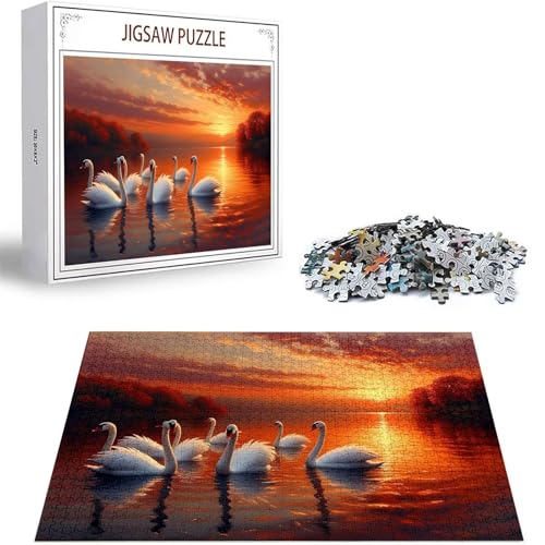 Puzzle Sonnenuntergang Puzzle 500 Teile, Holzpuzzle Erwachsene, Mehrfarbig Holzpuzzle, Klassische Puzzles Schwan Wooden Jigsaw für Erwachsene Und Kinder 14 Jahren, Geschenke Wand Dekor 52x38cm D-346 Puzzle Sonnenuntergang Puzzle 500 Teile, Holzpuzzle Erwachsene, Mehrfarbig Holzpuzzle, Klassische Puzzles Schwan Wooden Jigsaw für Erwachsene Und Kinder 14 Jahren, Geschenke Wand Dekor 52x38cm D-346 von Zhlpjecc