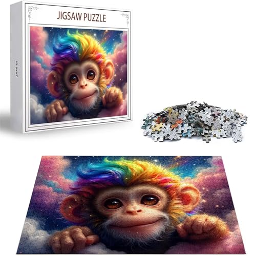 Puzzle Tier Puzzle 3000 Teile, Holzpuzzle Erwachsene, Mehrfarbig Holzpuzzle, Klassische Puzzles AFFE Wooden Jigsaw für Erwachsene Und Kinder 14 Jahren, Geschenke Home Wand Dekor Puzzles 122x81cm D-97 von Zhlpjecc