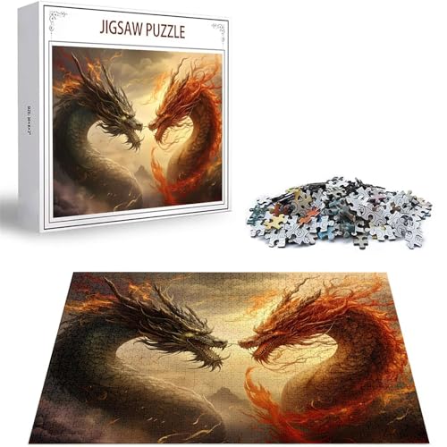 Puzzle Tier Puzzle 3000 Teile, Holzpuzzle Erwachsene, Mehrfarbig Holzpuzzle, Klassische Puzzles Drachen Wooden Jigsaw für Erwachsene Und Kinder 14 Jahren, Geschenke Home Wand Dekor 122x81cm D-108 von Zhlpjecc