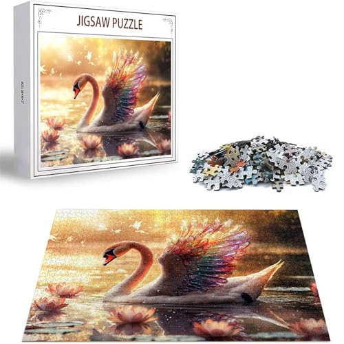 Puzzle Tier Puzzle 5000 Teile, Holzpuzzle Erwachsene, Mehrfarbig Holzpuzzle, Klassische Puzzles Schwan Wooden Jigsaw für Erwachsene Und Kinder 14 Jahren, Geschenke Home Wand Dekor 156x105cm D-132 von Zhlpjecc