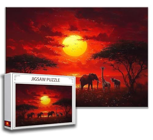 Elefant Puzzle 300 Teile Kinder, Jigsaw Puzzle Afrika Puzzle Erwachsene, Junge, Mädchen, Geschicklichkeitsspiel für Die Ganze Familie, Klassische Holzpuzzle für Wand Deko Wohnzimmer, Geschenke H-6 Elefant Puzzle 300 Teile Kinder, Jigsaw Puzzle Afrika Puzzle Erwachsene, Junge, Mädchen, Geschicklichkeitsspiel für Die Ganze Familie, Klassische Holzpuzzle für Wand Deko Wohnzimmer, Geschenke H-6 von Zhngzoyn