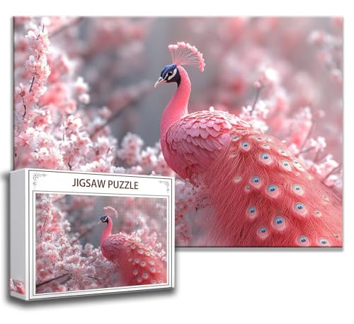 Pfau Puzzle 200 Teile Kinder, Jigsaw Puzzle Rosa Puzzle Erwachsene, Junge, Mädchen, Geschicklichkeitsspiel für Die Ganze Familie, Klassische Holzpuzzle für Wand Zimmer Deko Wohnzimmer, Geschenke U-1 von Zhngzoyn
