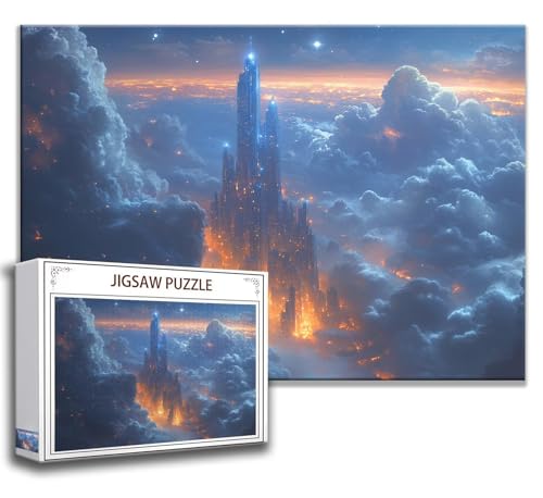 Puzzle 1000 Teile Architektur Puzzle Erwachsene Anspruchsvoll, Holzpuzzle Jigsaw Puzzle Wolke Puzzle Groß XXL 75 x 50 cm Impossible Puzzle für Männer, Klassische Puzzles für Erwachsene Frauen O-9 von Zhngzoyn