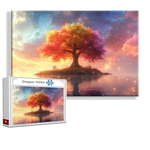Puzzle 1000 Teile Baum, Puzzle Erwachsene Anspruchsvoll Jigsaw Fantasie Groß XXL 75 x 50 cm, Klassische Impossible Jigsaw art für Frauen Männer, Holzpuzzle für Deko Wohnzimmer, Geschenke zu Ostern T-6 Puzzle 1000 Teile Baum, Puzzle Erwachsene Anspruchsvoll Jigsaw Fantasie Groß XXL 75 x 50 cm, Klassische Impossible Jigsaw art für Frauen Männer, Holzpuzzle für Deko Wohnzimmer, Geschenke zu Ostern T-6 von Zhngzoyn