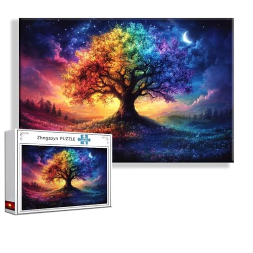 Puzzle 1000 Teile Baum, Puzzle Erwachsene Anspruchsvoll Jigsaw Mond Groß XXL 75 x 50 cm, Klassische Impossible Jigsaw Art für Frauen Männer, Holzpuzzle für Deko Wohnzimmer, Geschenke zu Ostern N-6 Puzzle 1000 Teile Baum, Puzzle Erwachsene Anspruchsvoll Jigsaw Mond Groß XXL 75 x 50 cm, Klassische Impossible Jigsaw Art für Frauen Männer, Holzpuzzle für Deko Wohnzimmer, Geschenke zu Ostern N-6 von Zhngzoyn