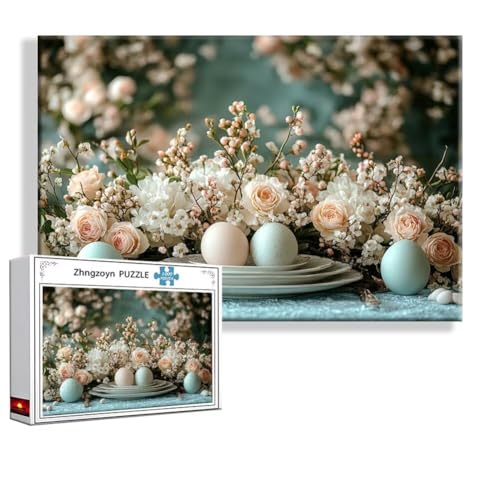 Puzzle 1000 Teile Blume, Puzzle Erwachsene Anspruchsvoll Jigsaw Ei Groß XXL 75 x 50 cm, Klassische Impossible Jigsaw Art für Frauen Männer, Holzpuzzle für Deko Wohnzimmer, Geschenke zu Ostern K-9 Puzzle 1000 Teile Blume, Puzzle Erwachsene Anspruchsvoll Jigsaw Ei Groß XXL 75 x 50 cm, Klassische Impossible Jigsaw Art für Frauen Männer, Holzpuzzle für Deko Wohnzimmer, Geschenke zu Ostern K-9 von Zhngzoyn