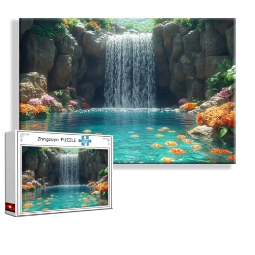 Puzzle 1000 Teile Fallen, Puzzle Erwachsene Anspruchsvoll Jigsaw Frühling Groß XXL 75x50 cm, Klassische Impossible Jigsaw art für Frauen Männer, Holzpuzzle für Deko Wohnzimmer, Geschenke zu Ostern A-9 von Zhngzoyn