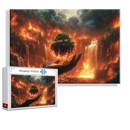 Puzzle 1000 Teile Fallen, Puzzle Erwachsene Anspruchsvoll Jigsaw Wolke Groß XXL 75 x 50 cm, Klassische Impossible Jigsaw Art für Frauen Männer, Holzpuzzle für Deko Wohnzimmer, Geschenke zu Ostern P-7 von Zhngzoyn
