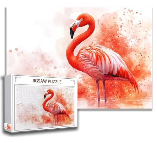 Puzzle 1000 Teile Flamingo Puzzle Erwachsene Anspruchsvoll, Holzpuzzle Jigsaw Puzzle Vogel Puzzle Groß 75 x 50 cm Impossible Puzzle für Männer, Puzzles für Erwachsene Frauen, ältere Menschen D-3 von Zhngzoyn