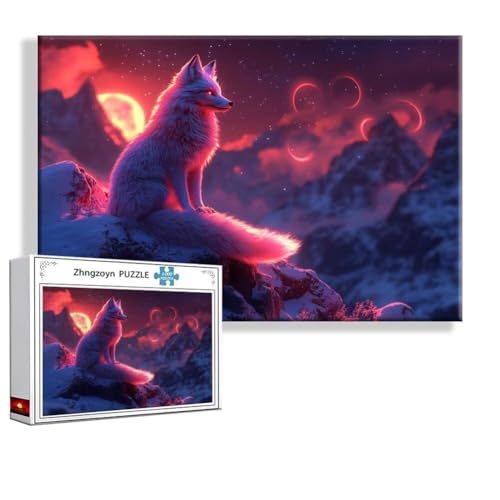 Puzzle 1000 Teile Fuchs, Puzzle Erwachsene Anspruchsvoll Jigsaw Tier Groß XXL 75 x 50 cm, Klassische Impossible Jigsaw Art für Frauen Männer, Holzpuzzle für Deko Wohnzimmer, Geschenke zu Ostern T-8 Puzzle 1000 Teile Fuchs, Puzzle Erwachsene Anspruchsvoll Jigsaw Tier Groß XXL 75 x 50 cm, Klassische Impossible Jigsaw Art für Frauen Männer, Holzpuzzle für Deko Wohnzimmer, Geschenke zu Ostern T-8 von Zhngzoyn