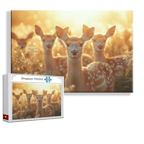 Puzzle 1000 Teile Hirsch, Puzzle Erwachsene Anspruchsvoll Jigsaw Tier Groß XXL 75 x 50 cm, Klassische Impossible Jigsaw Art für Frauen Männer, Holzpuzzle für Deko Wohnzimmer, Geschenke zu Ostern H-3 Puzzle 1000 Teile Hirsch, Puzzle Erwachsene Anspruchsvoll Jigsaw Tier Groß XXL 75 x 50 cm, Klassische Impossible Jigsaw Art für Frauen Männer, Holzpuzzle für Deko Wohnzimmer, Geschenke zu Ostern H-3 von Zhngzoyn