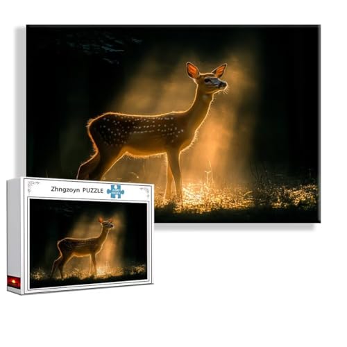 Puzzle 1000 Teile Hirsch, Puzzle Erwachsene Anspruchsvoll Jigsaw Tier Groß XXL 75 x 50 cm, Klassische Impossible Jigsaw Art für Frauen Männer, Holzpuzzle für Deko Wohnzimmer, Geschenke zu Ostern A-6 Puzzle 1000 Teile Hirsch, Puzzle Erwachsene Anspruchsvoll Jigsaw Tier Groß XXL 75 x 50 cm, Klassische Impossible Jigsaw Art für Frauen Männer, Holzpuzzle für Deko Wohnzimmer, Geschenke zu Ostern A-6 von Zhngzoyn