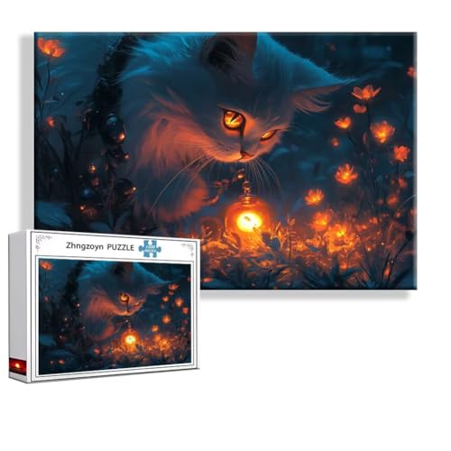 Puzzle 1000 Teile Katze, Puzzle Erwachsene Anspruchsvoll Jigsaw Tier Groß XXL 75 x 50 cm, Klassische Impossible Jigsaw Art für Frauen Männer, Holzpuzzle für Deko Wohnzimmer, Geschenke zu Ostern A-1 Puzzle 1000 Teile Katze, Puzzle Erwachsene Anspruchsvoll Jigsaw Tier Groß XXL 75 x 50 cm, Klassische Impossible Jigsaw Art für Frauen Männer, Holzpuzzle für Deko Wohnzimmer, Geschenke zu Ostern A-1 von Zhngzoyn