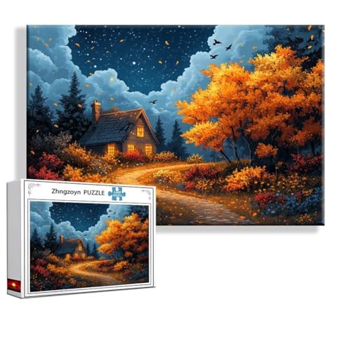 Puzzle 1000 Teile Landschaft, Puzzle Erwachsene Anspruchsvoll Jigsaw Herbst Groß XXL 75x50 cm, Klassische Impossible Jigsaw Art für Frauen Männer, Holzpuzzle für Deko Wohnzimmer, Geschenke Ostern F-8 Puzzle 1000 Teile Landschaft, Puzzle Erwachsene Anspruchsvoll Jigsaw Herbst Groß XXL 75x50 cm, Klassische Impossible Jigsaw Art für Frauen Männer, Holzpuzzle für Deko Wohnzimmer, Geschenke Ostern F-8 von Zhngzoyn