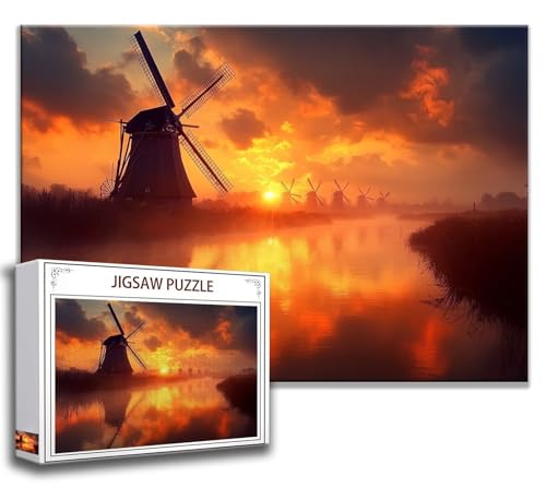 Puzzle 1000 Teile Landschaft Puzzle Erwachsene Anspruchsvoll, Holzpuzzle Jigsaw Puzzle Sonnenuntergang Puzzle Groß 75 x 50 cm Impossible Puzzle für Männer, Klassische Puzzles für Erwachsene Frauen R-0 von Zhngzoyn