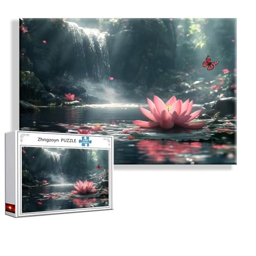 Puzzle 1000 Teile Lotus, Puzzle Erwachsene Anspruchsvoll Jigsaw Fallen Groß XXL 75 x 50 cm, Klassische Impossible Jigsaw Art für Frauen Männer, Holzpuzzle für Deko Wohnzimmer, Geschenke zu Ostern S-7 Puzzle 1000 Teile Lotus, Puzzle Erwachsene Anspruchsvoll Jigsaw Fallen Groß XXL 75 x 50 cm, Klassische Impossible Jigsaw Art für Frauen Männer, Holzpuzzle für Deko Wohnzimmer, Geschenke zu Ostern S-7 von Zhngzoyn