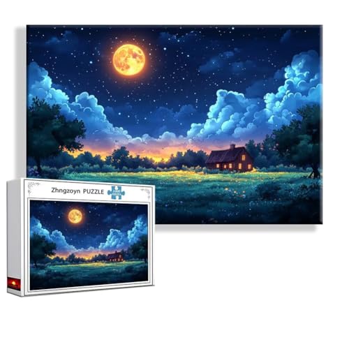 Puzzle 1000 Teile Mond, Puzzle Erwachsene Anspruchsvoll Jigsaw Frühling Groß XXL 75 x 50 cm, Klassische Impossible Jigsaw art für Frauen Männer, Holzpuzzle für Deko Wohnzimmer, Geschenke zu Ostern A-7 Puzzle 1000 Teile Mond, Puzzle Erwachsene Anspruchsvoll Jigsaw Frühling Groß XXL 75 x 50 cm, Klassische Impossible Jigsaw art für Frauen Männer, Holzpuzzle für Deko Wohnzimmer, Geschenke zu Ostern A-7 von Zhngzoyn