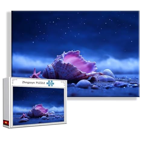 Puzzle 1000 Teile Muschel, Puzzle Erwachsene Anspruchsvoll Jigsaw Ozean Groß XXL 75 x 50 cm, Klassische Impossible Jigsaw art für Frauen Männer, Holzpuzzle für Deko Wohnzimmer, Geschenke zu Ostern F-1 von Zhngzoyn