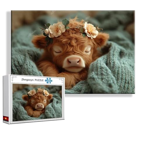 Puzzle 1000 Teile Ochse, Puzzle Erwachsene Anspruchsvoll Jigsaw Tier Groß XXL 75 x 50 cm, Klassische Impossible Jigsaw Art für Frauen Männer, Holzpuzzle für Deko Wohnzimmer, Geschenke zu Ostern B-5 Puzzle 1000 Teile Ochse, Puzzle Erwachsene Anspruchsvoll Jigsaw Tier Groß XXL 75 x 50 cm, Klassische Impossible Jigsaw Art für Frauen Männer, Holzpuzzle für Deko Wohnzimmer, Geschenke zu Ostern B-5 von Zhngzoyn
