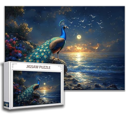 Puzzle 1000 Teile Pfau Puzzle Erwachsene Anspruchsvoll, Holzpuzzle Jigsaw Puzzle Tier Puzzle Groß 75 x 50 cm Impossible Puzzle für Männer, Klassische Puzzles für Erwachsene Frauen, ältere Menschen V-8 Puzzle 1000 Teile Pfau Puzzle Erwachsene Anspruchsvoll, Holzpuzzle Jigsaw Puzzle Tier Puzzle Groß 75 x 50 cm Impossible Puzzle für Männer, Klassische Puzzles für Erwachsene Frauen, ältere Menschen V-8 von Zhngzoyn