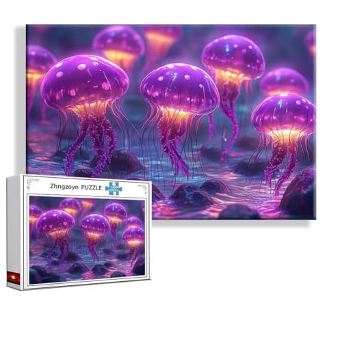Puzzle 1000 Teile Qualle, Puzzle Erwachsene Anspruchsvoll Jigsaw Tier Groß XXL 75 x 50 cm, Klassische Impossible Jigsaw Art für Frauen Männer, Holzpuzzle für Deko Wohnzimmer, Geschenke zu Ostern Z-3 Puzzle 1000 Teile Qualle, Puzzle Erwachsene Anspruchsvoll Jigsaw Tier Groß XXL 75 x 50 cm, Klassische Impossible Jigsaw Art für Frauen Männer, Holzpuzzle für Deko Wohnzimmer, Geschenke zu Ostern Z-3 von Zhngzoyn