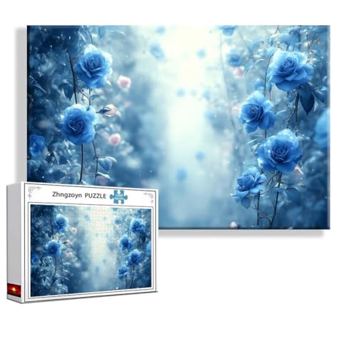 Puzzle 1000 Teile Rose, Puzzle Erwachsene Anspruchsvoll Jigsaw Blume Groß XXL 75 x 50 cm, Klassische Impossible Jigsaw Art für Frauen Männer, Holzpuzzle für Deko Wohnzimmer, Geschenke zu Ostern P-0 von Zhngzoyn