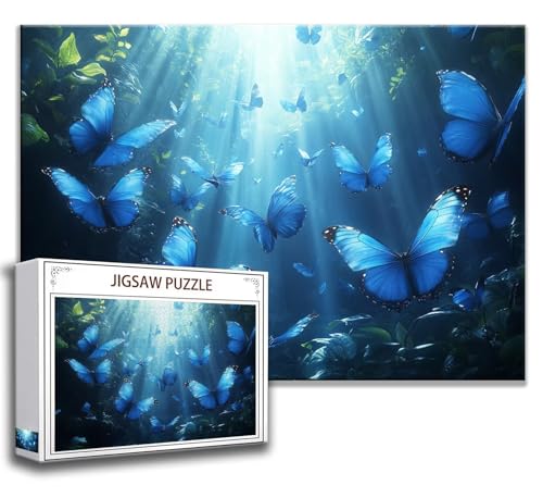 Puzzle 1000 Teile Schmetterling Puzzle Erwachsene Anspruchsvoll, Holzpuzzle Jigsaw Puzzle Sonnenlicht Puzzle Groß 75 x 50 cm Impossible Puzzle für Männer, Klassische Puzzles für Erwachsene Frauen N-5 von Zhngzoyn
