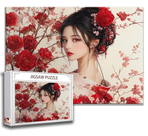 Puzzle 1000 Teile Schönheit Puzzle Erwachsene Anspruchsvoll, Holzpuzzle Jigsaw Puzzle Frau Puzzle Groß 75 x 50 cm Impossible Puzzle für Männer, Puzzles für Erwachsene Frauen, ältere Menschen N-9 von Zhngzoyn