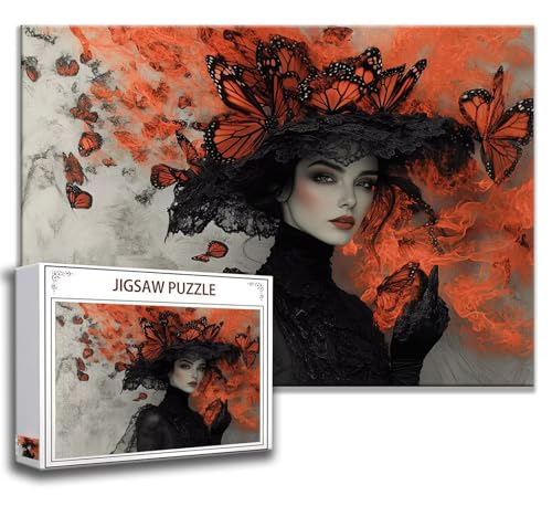 Puzzle 1000 Teile Schönheit Puzzle Erwachsene Anspruchsvoll, Holzpuzzle Jigsaw Puzzle Schmetterling Puzzle Groß 75 x 50 cm Impossible Puzzle für Männer, Klassische Puzzles für Erwachsene Frauen J-2 von Zhngzoyn