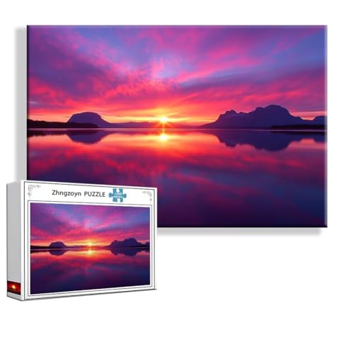 Puzzle 1000 Teile Sonnenuntergang, Puzzle Erwachsene Anspruchsvoll Jigsaw Ozean Groß XXL 75x50 cm, Klassische Impossible Jigsaw Art für Frauen Männer, Holzpuzzle für Deko Wohnzimmer Geschenke J-7 Puzzle 1000 Teile Sonnenuntergang, Puzzle Erwachsene Anspruchsvoll Jigsaw Ozean Groß XXL 75x50 cm, Klassische Impossible Jigsaw Art für Frauen Männer, Holzpuzzle für Deko Wohnzimmer Geschenke J-7 von Zhngzoyn