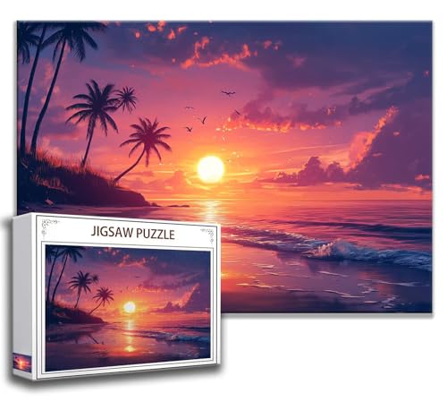 Puzzle 1000 Teile Sonnenuntergang Puzzle Erwachsene Anspruchsvoll, Holzpuzzle Jigsaw Puzzle Landschaft Puzzle Groß 75 x 50 cm Impossible Puzzle für Männer, Klassische Puzzles für Erwachsene Frauen L-6 von Zhngzoyn
