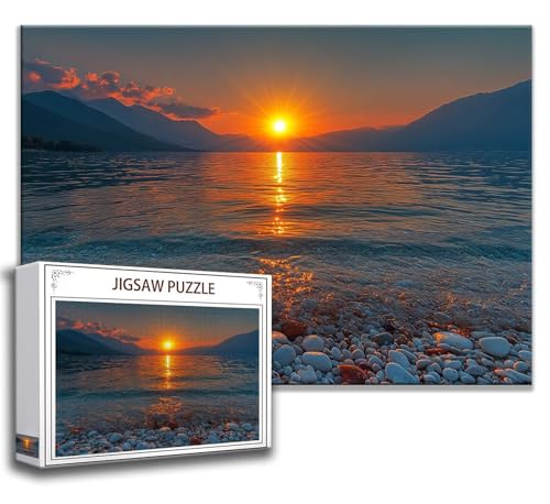 Puzzle 1000 Teile Sonnenuntergang Puzzle Erwachsene Anspruchsvoll, Holzpuzzle Jigsaw Puzzle Ozean Puzzle Groß XXL 75 x 50 cm Impossible Puzzle für Männer, Klassische Puzzles für Erwachsene Frauen J-0 von Zhngzoyn