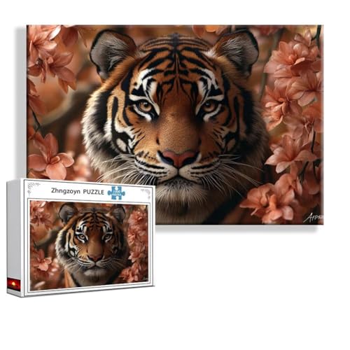 Puzzle 1000 Teile Tiger, Puzzle Erwachsene Anspruchsvoll Jigsaw Tier Groß XXL 75 x 50 cm, Klassische Impossible Jigsaw Art für Frauen Männer, Holzpuzzle für Deko Wohnzimmer, Geschenke zu Ostern M-6 Puzzle 1000 Teile Tiger, Puzzle Erwachsene Anspruchsvoll Jigsaw Tier Groß XXL 75 x 50 cm, Klassische Impossible Jigsaw Art für Frauen Männer, Holzpuzzle für Deko Wohnzimmer, Geschenke zu Ostern M-6 von Zhngzoyn
