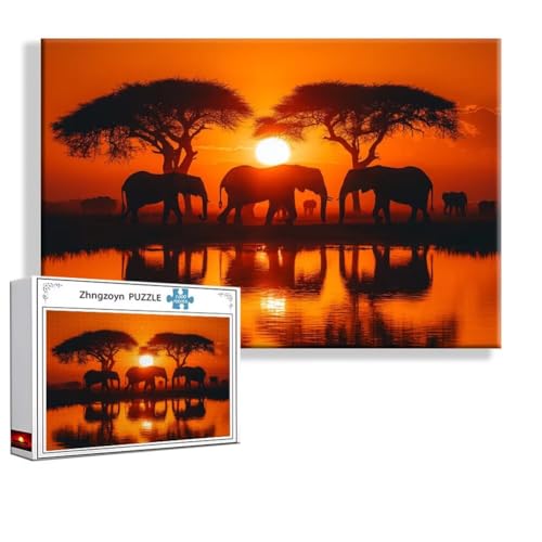 Puzzle 1500 Teile Elefant, Puzzle Erwachsene Anspruchsvoll Jigsaw Tier Groß XXL 87 x 57 cm, Klassische Impossible Jigsaw Art für Frauen Männer, Holzpuzzle für Deko Wohnzimmer, Geschenke zu Ostern I-0 Puzzle 1500 Teile Elefant, Puzzle Erwachsene Anspruchsvoll Jigsaw Tier Groß XXL 87 x 57 cm, Klassische Impossible Jigsaw Art für Frauen Männer, Holzpuzzle für Deko Wohnzimmer, Geschenke zu Ostern I-0 von Zhngzoyn