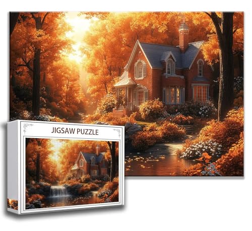 Puzzle 1500 Teile Fallen Puzzle Erwachsene Anspruchsvoll, Holzpuzzle Jigsaw Puzzle Herbst Puzzle 87x57 cm Impossible Puzzle für Männer, Klassische Puzzles für Erwachsene Frauen, ältere Menschen I-6 von Zhngzoyn