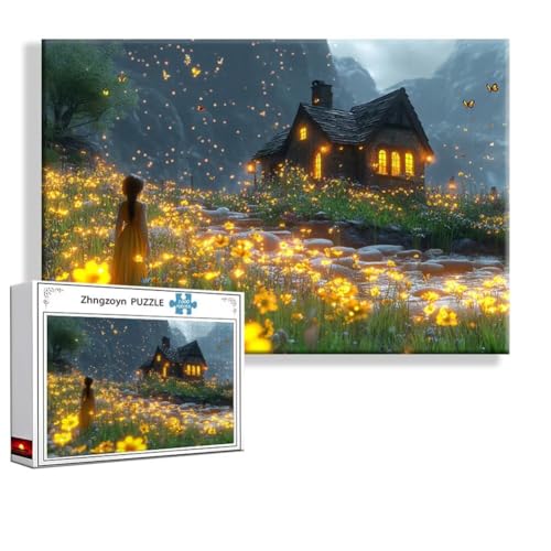 Puzzle 1500 Teile Frühling, Puzzle Erwachsene Anspruchsvoll Jigsaw Landschaft Groß XXL 87x57 cm, Klassische Impossible Jigsaw Art für Frauen Männer, Holzpuzzle für Deko Wohnzimmer Geschenke K-2 von Zhngzoyn