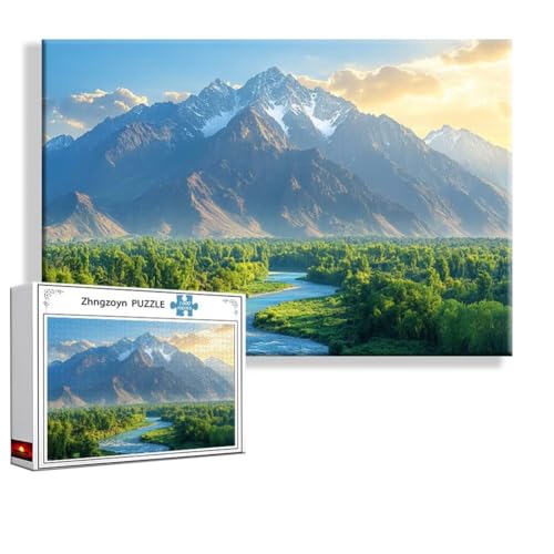 Puzzle 1500 Teile Frühling, Puzzle Erwachsene Anspruchsvoll Jigsaw Landschaft Groß XXL 87x57 cm, Klassische Impossible Jigsaw Art für Frauen Männer, Holzpuzzle für Deko Wohnzimmer Geschenke R-7 von Zhngzoyn