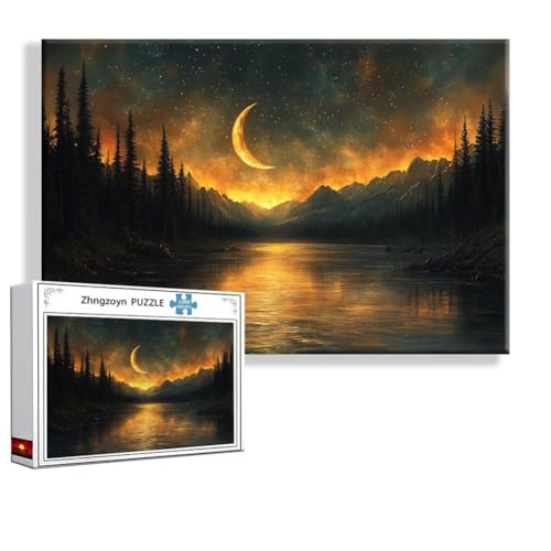 Puzzle 1500 Teile Mond, Puzzle Erwachsene Anspruchsvoll Jigsaw Landschaft Groß XXL 87x57 cm, Klassische Impossible Jigsaw art für Frauen Männer, Holzpuzzle für Deko Wohnzimmer, Geschenke zu Ostern R-2 Puzzle 1500 Teile Mond, Puzzle Erwachsene Anspruchsvoll Jigsaw Landschaft Groß XXL 87x57 cm, Klassische Impossible Jigsaw art für Frauen Männer, Holzpuzzle für Deko Wohnzimmer, Geschenke zu Ostern R-2 von Zhngzoyn