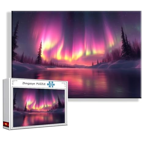 Puzzle 1500 Teile Nordlicht, Puzzle Erwachsene Anspruchsvoll Jigsaw Landschaft Groß XXL 87x57 cm, Klassische Impossible Jigsaw Art für Frauen Männer, Holzpuzzle für Deko Wohnzimmer Geschenke Q-0 Puzzle 1500 Teile Nordlicht, Puzzle Erwachsene Anspruchsvoll Jigsaw Landschaft Groß XXL 87x57 cm, Klassische Impossible Jigsaw Art für Frauen Männer, Holzpuzzle für Deko Wohnzimmer Geschenke Q-0 von Zhngzoyn