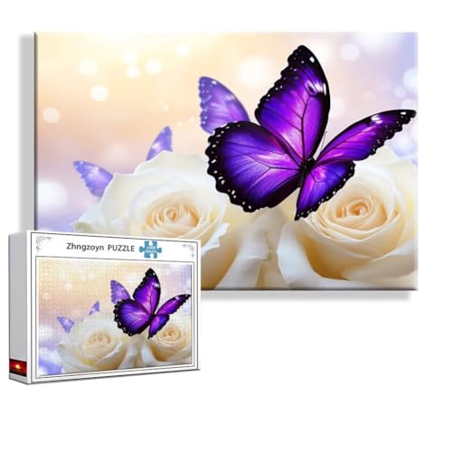 Puzzle 1500 Teile Schmetterling, Puzzle Erwachsene Anspruchsvoll Jigsaw Blume Groß XXL 87x57 cm, Klassische Impossible Jigsaw Art für Frauen Männer, Holzpuzzle für Deko Wohnzimmer Geschenke M-3 Puzzle 1500 Teile Schmetterling, Puzzle Erwachsene Anspruchsvoll Jigsaw Blume Groß XXL 87x57 cm, Klassische Impossible Jigsaw Art für Frauen Männer, Holzpuzzle für Deko Wohnzimmer Geschenke M-3 von Zhngzoyn