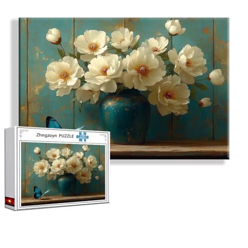 Puzzle 2000 Teile Blume, Puzzle Erwachsene Anspruchsvoll Jigsaw Schmetterling Groß XXL 100x70 cm, Klassische Impossible Jigsaw Art für Frauen Männer, Holzpuzzle für Deko Wohnzimmer Geschenke I-6 von Zhngzoyn
